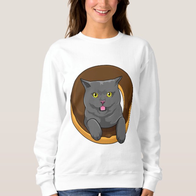 Cat with Donut Sweatshirt (Front)