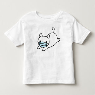 CAT WITH FACE MASK COTTON TODDLER T-Shirt