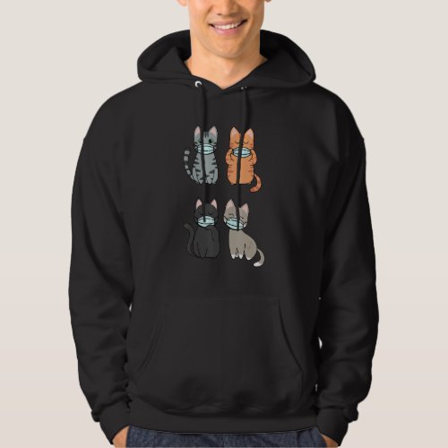 Cat With Face Masks Orange Black Grey Funny Cats C Hoodie