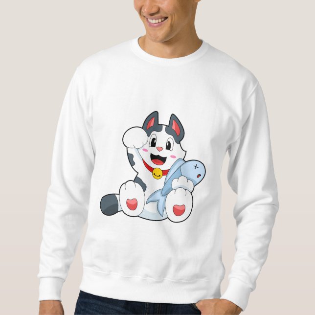 Cat with Fish Sweatshirt (Front)