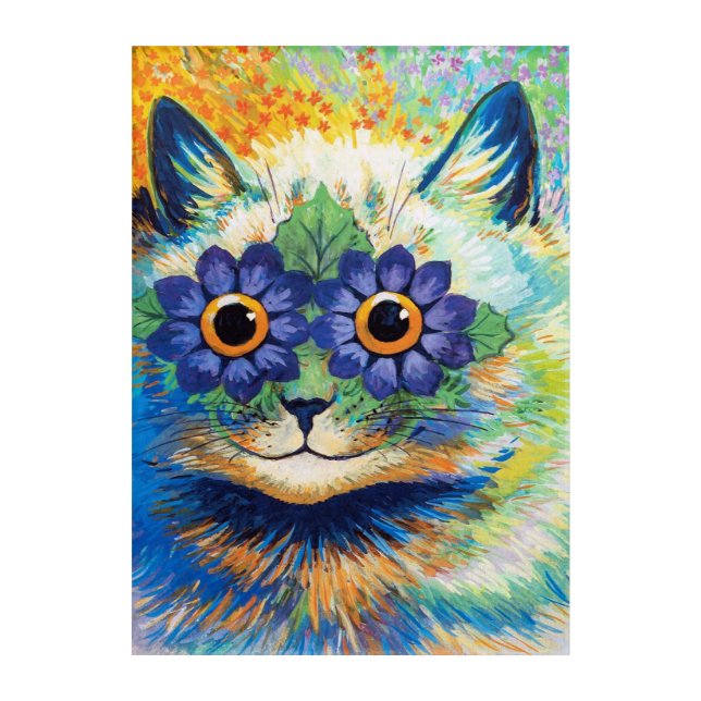 Cat with Flower Eyes | Louis Wain | Acrylic Print (Front)