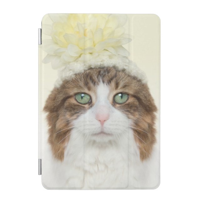 Cat With Flower Hat iPad Mini Cover (Front)