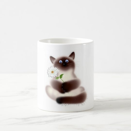 Cat With Flower Mug