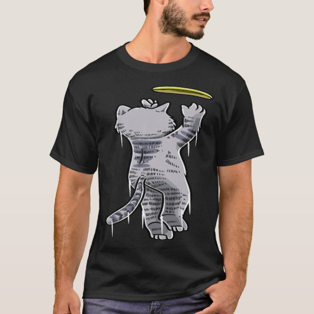 Cat With Frisbee Disc Frisbee Player Thrower Disc  T-Shirt (Front)