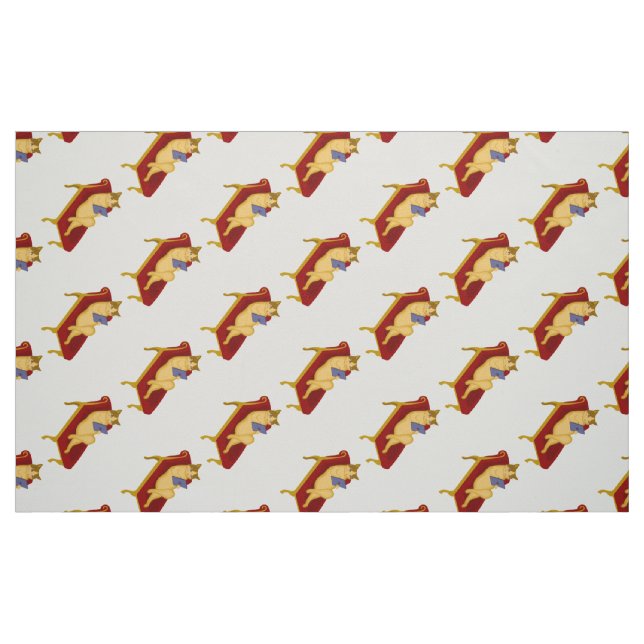 Cat with gadget clipart fabric (Fat Quarter)