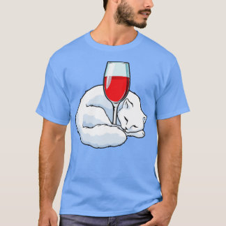 Cat with Glass of Red wine 1 T-Shirt