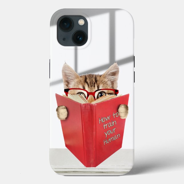 Cat with Glasses and Red Book  Case-Mate iPhone Case (Back)