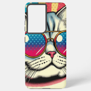 Cat with glasses samsung galaxy s21 ultra case