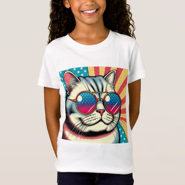 Cat with glasses T-Shirt (Front)