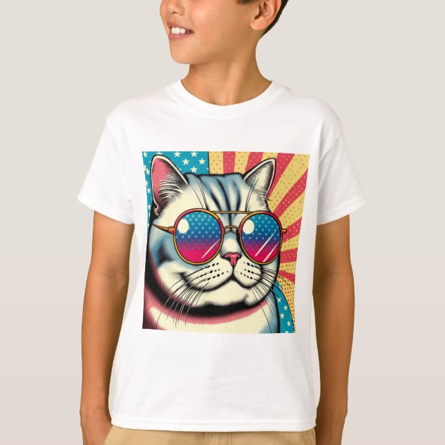 Cat with glasses T-Shirt (Front)