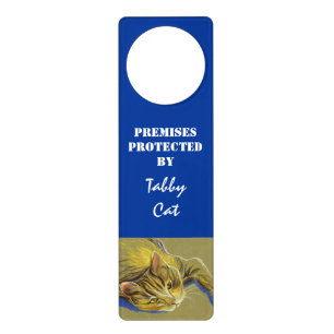 Cat with Gold Eyes - Pastel Drawing Door Hanger
