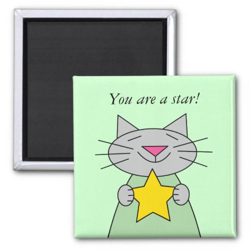 Cat with Gold Star Award Magnet