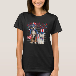Cat With Greater Swiss Mountain Sunglasses America T-Shirt