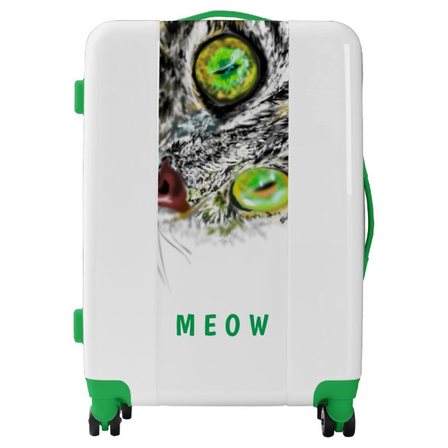 Cat with Green Eyes Luggage Fun (Front)