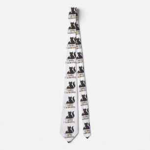 Cat with Halloween pumpkin - Choose back color Neck Tie
