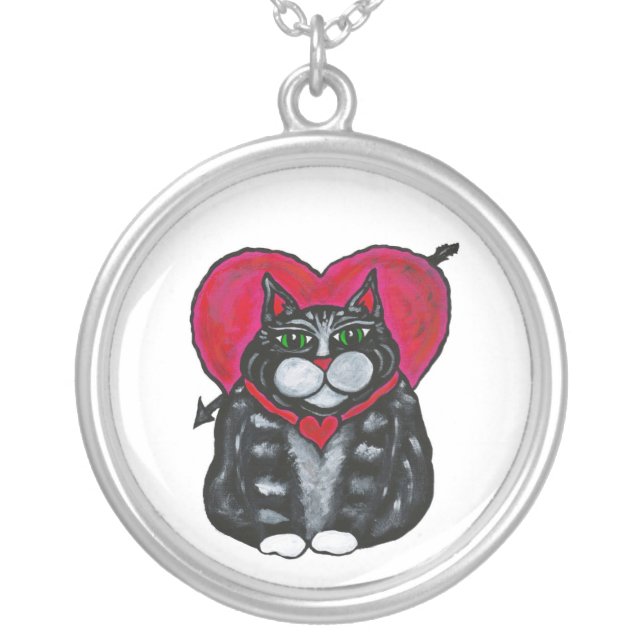 Cat with heart necklace (Front)