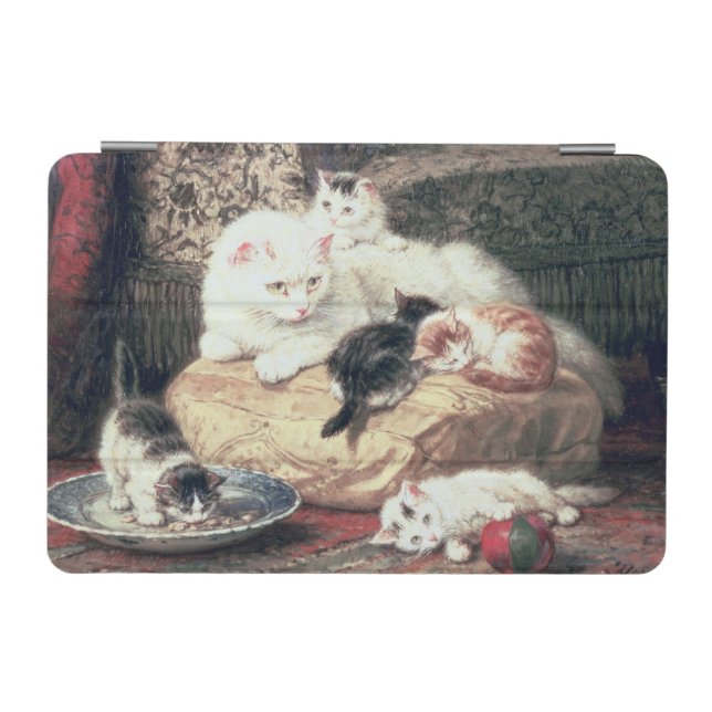 Cat with her Kittens on a Cushion iPad Mini Cover (Horizontal)