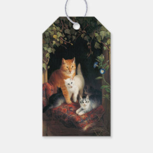 Cat With Kittens (Animal Art) Gift Tags
