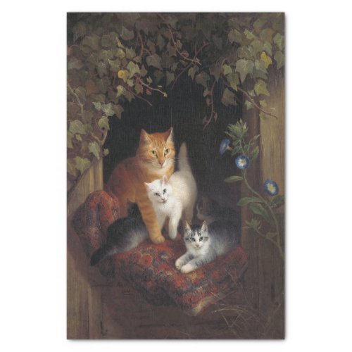 Cat With Kittens by Henriette Ronner_Knip Tissue Paper