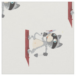 cat with knife  fabric