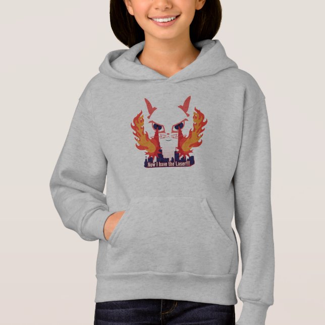 Cat with laser eyes burning down the city hoodie (Front)