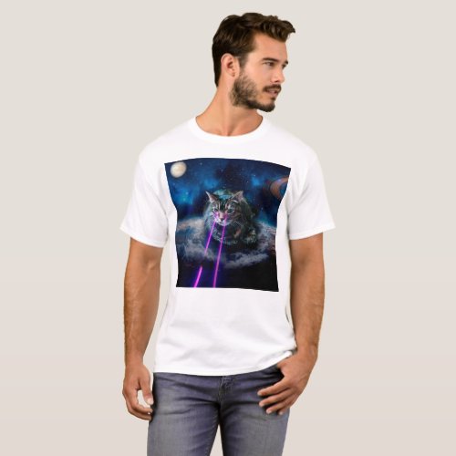 Cat with lasers from eyes T_Shirt