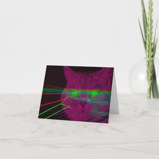 Cat With Lasers In Its Eyes, Get Well Card (Front)