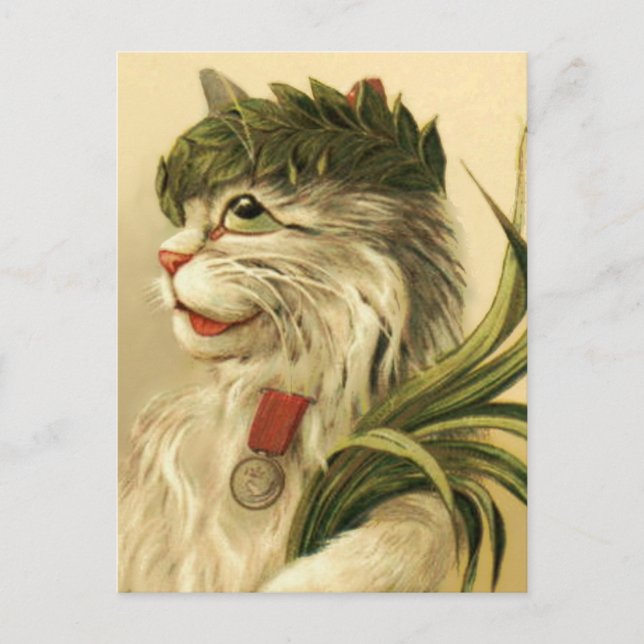 Cat with Laurel Wreath by Maurice Boulanger Postcard (Front)