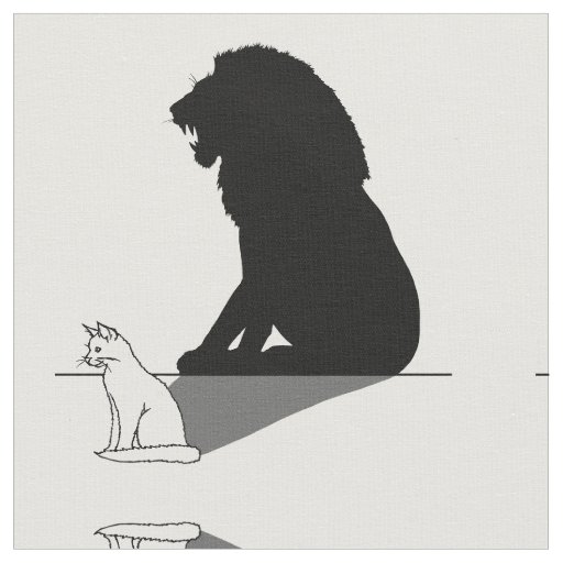 Cat with lion shadow fabric