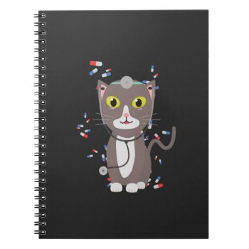 Cat With Medical Equipment Notebook by i_love_cotton at Zazzle
