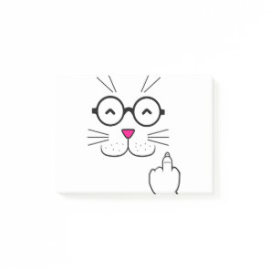 Cat with middle finger post-it notes