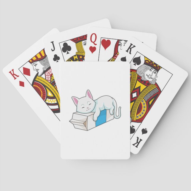 Cat with Milk Poker Cards (Back)