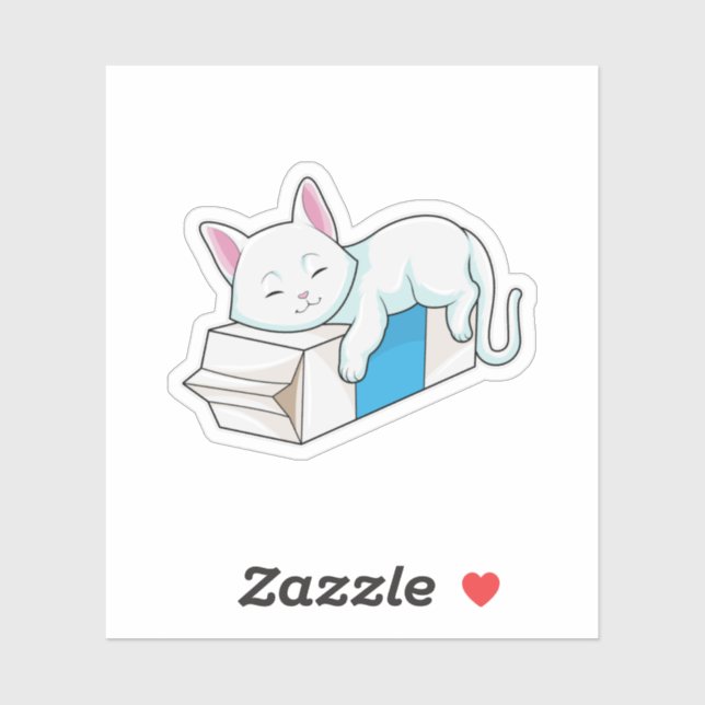 Cat with Milk Sticker (Sheet)