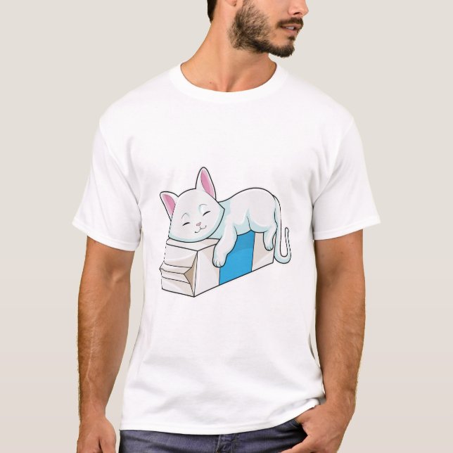 Cat with Milk T-Shirt (Front)