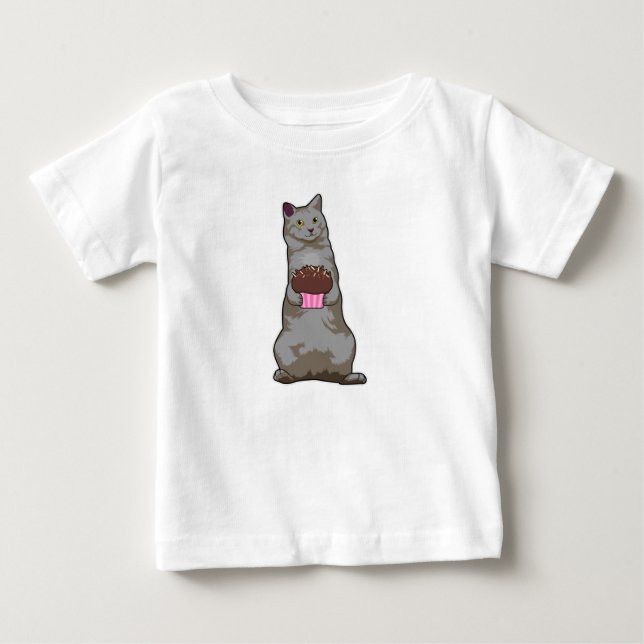 Cat with Muffin Baby T-Shirt (Front)