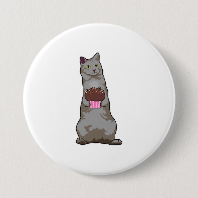 Cat with Muffin Button (Front)