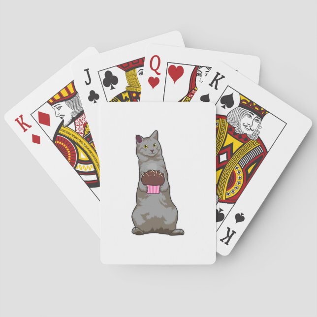 Cat with Muffin Poker Cards (Back)