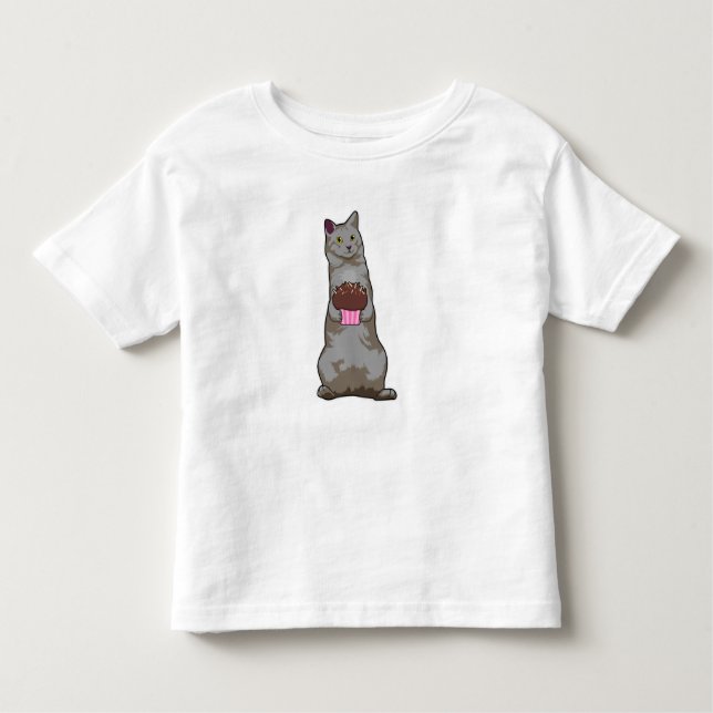 Cat with Muffin Toddler T-shirt (Front)