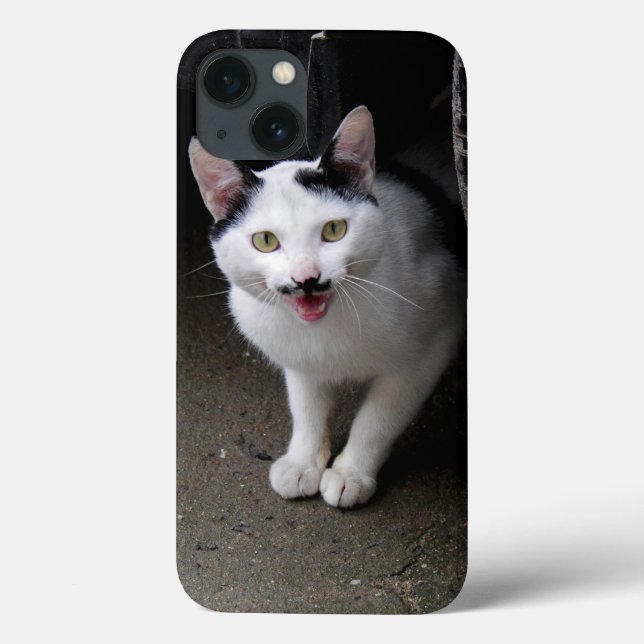 Cat with Mustache Case-Mate iPhone Case (Back)