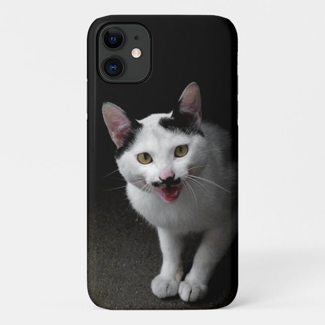Cat with Mustache Case-Mate iPhone Case (Back)