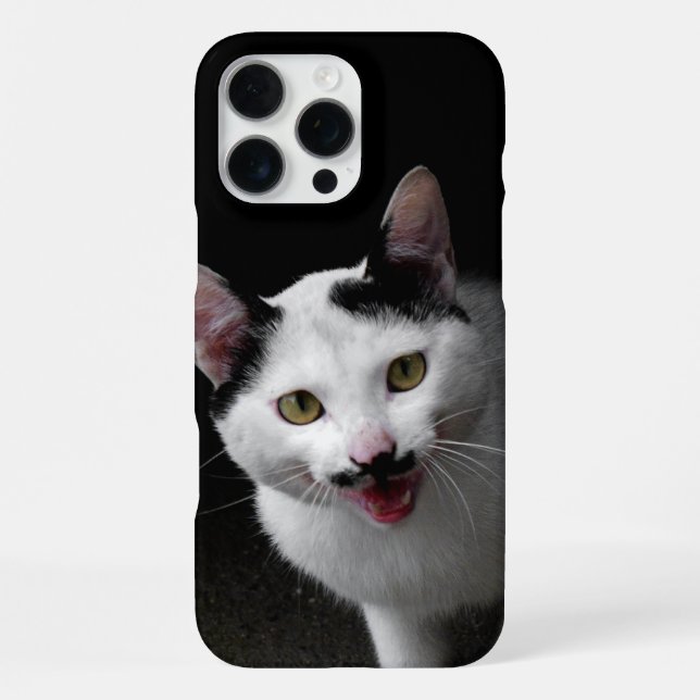 Cat with Mustache iPhone Case (Back)