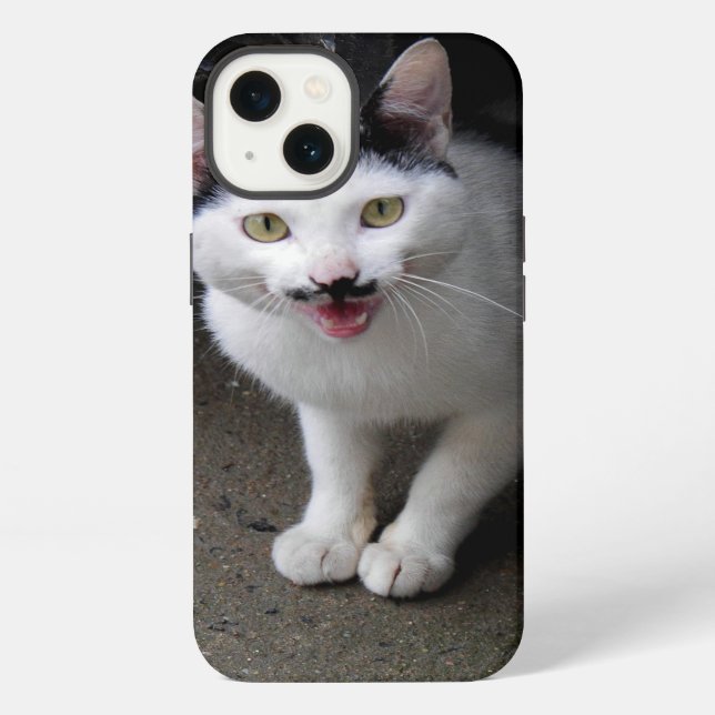 Cat with Mustache Iphone Case (Back)