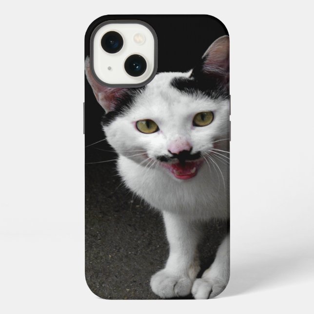 Cat with Mustache Iphone Case (Back)