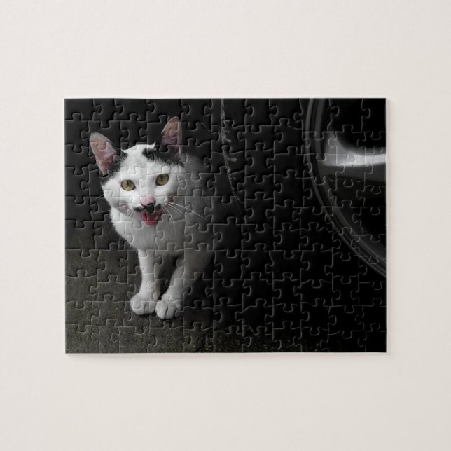Cat with Mustache Jigsaw Puzzle (Horizontal)