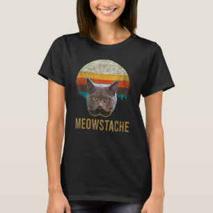 Cat with Mustache Meowstache T-Shirt