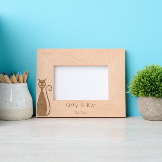 Cat with Names and Year Engraved Frames (Front)