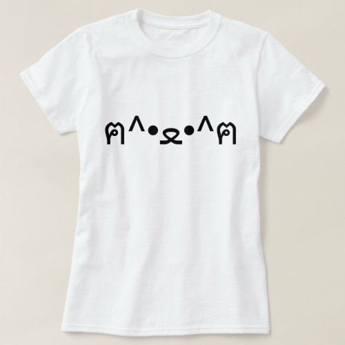 Cat With Paws Emoticon ฅﻌฅ Japanese Kaomoji T_Shirt