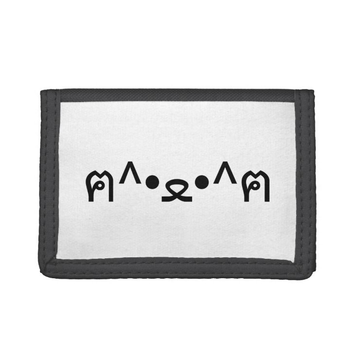 Cat With Paws Emoticon ฅ^•ﻌ•^ฅ Japanese Kaomoji Trifold Wallet Zazzle