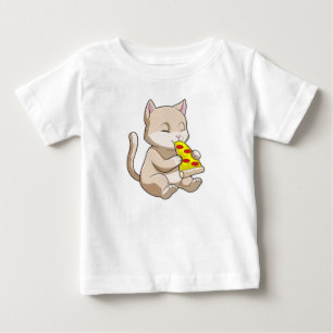 Cat with Pizza Baby T-Shirt