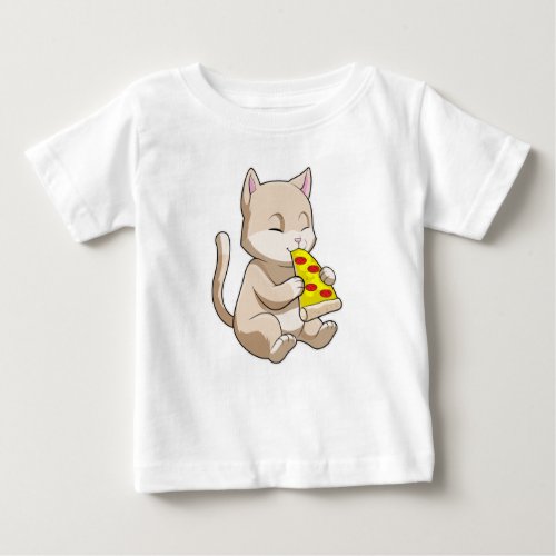 Cat with Pizza Baby T_Shirt